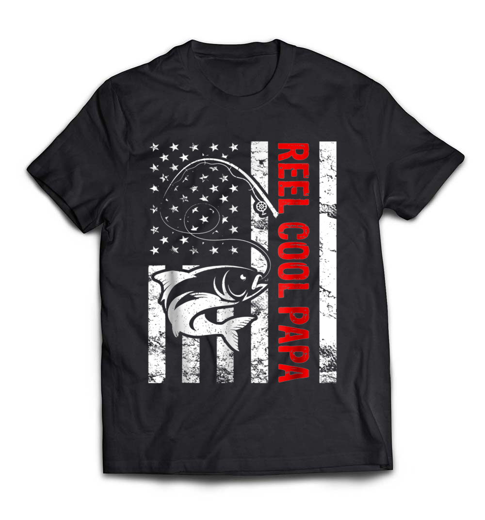 Reel Cool Papa Shirt: Celebrate Fishing and Patriotism